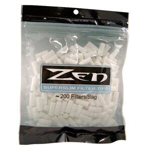 ZEN Super Slim Filter Tips - 5 Bags - Resealable 200 Cigarette Bag  SuperSlim